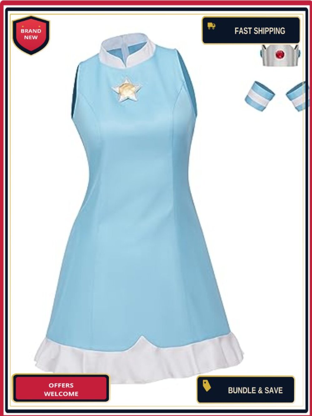 Princess Costume Adult Polyester Cosplay Outfit Top and Skirt Set